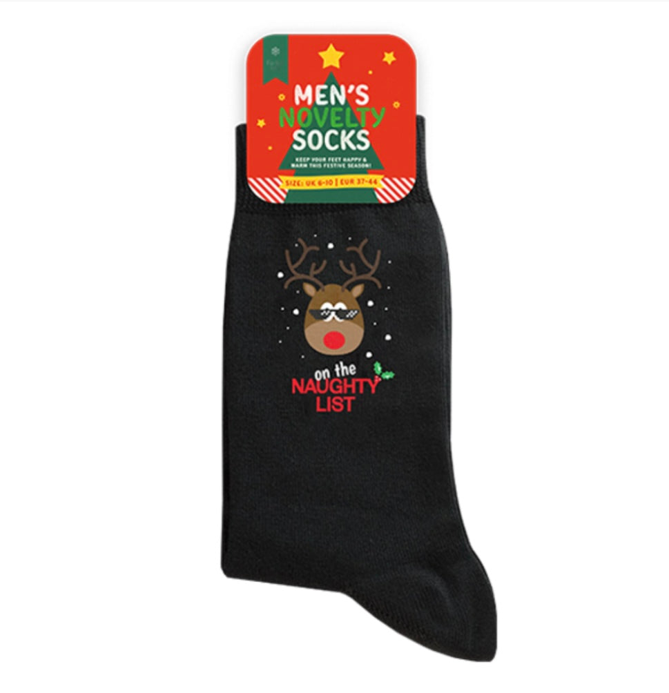 3 Pairs Mens Socks Santa Festive Christmas