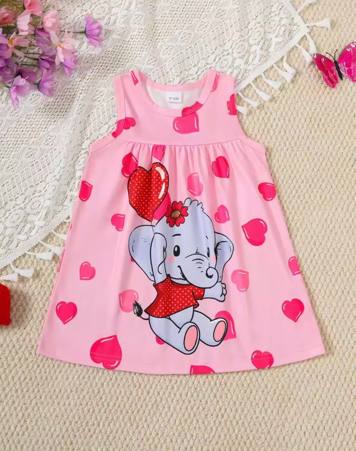 Summer Infant Baby Girls  Sleeveless Animal Print Dress  3-Piece  Set