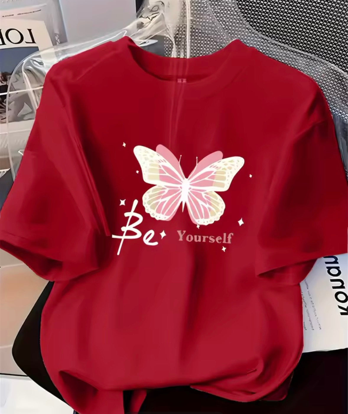 Printed Butterfly Pattern T-Shirt