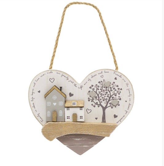 Wooden Hanging Hearts