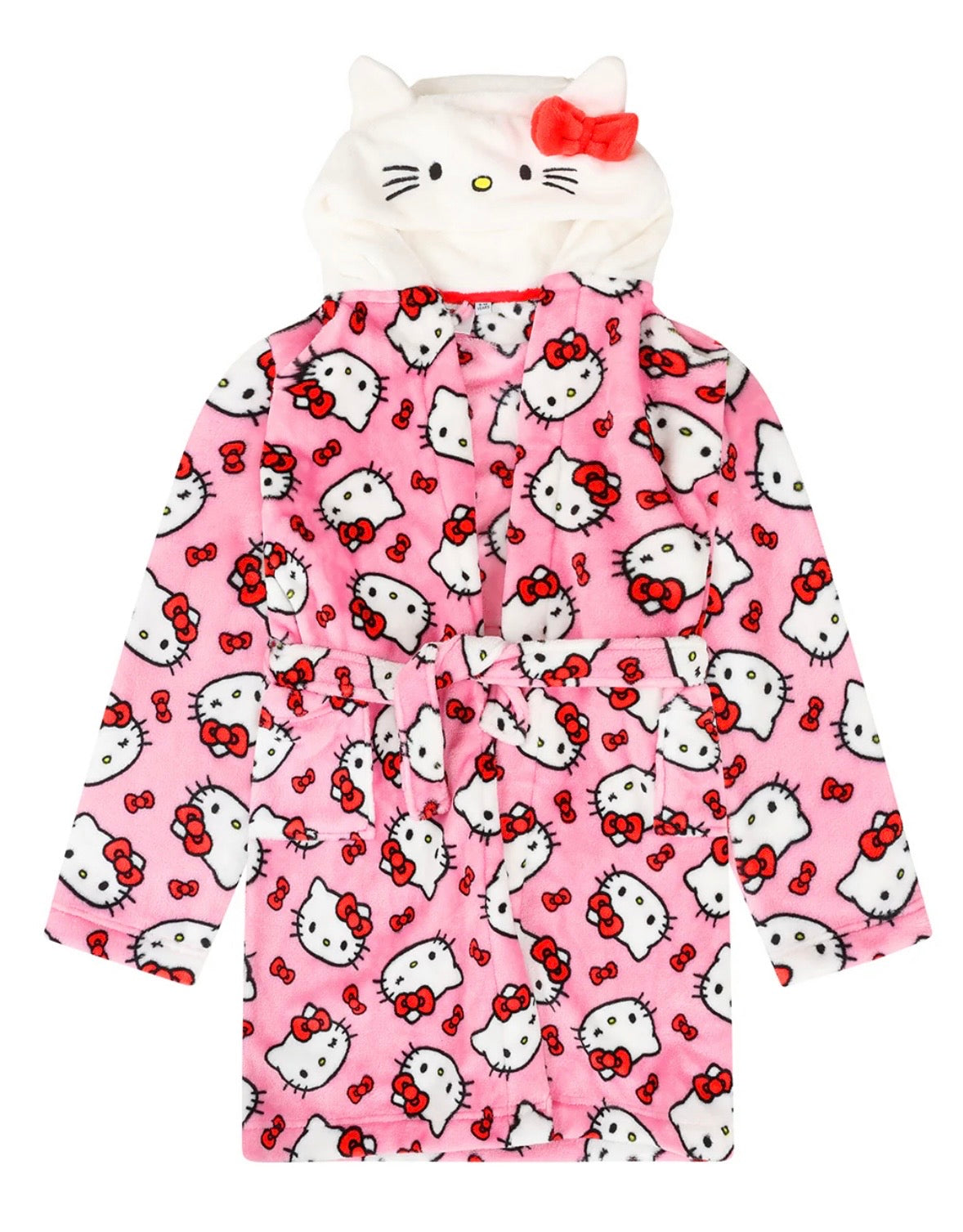 Girls Kitty Fleece Dressing Gown Robe