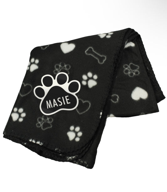 Personalised Dog Paw Print Fleece Blanket