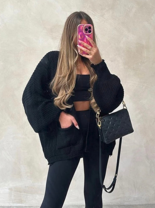 BALLOON SLEEVE CARDIGAN