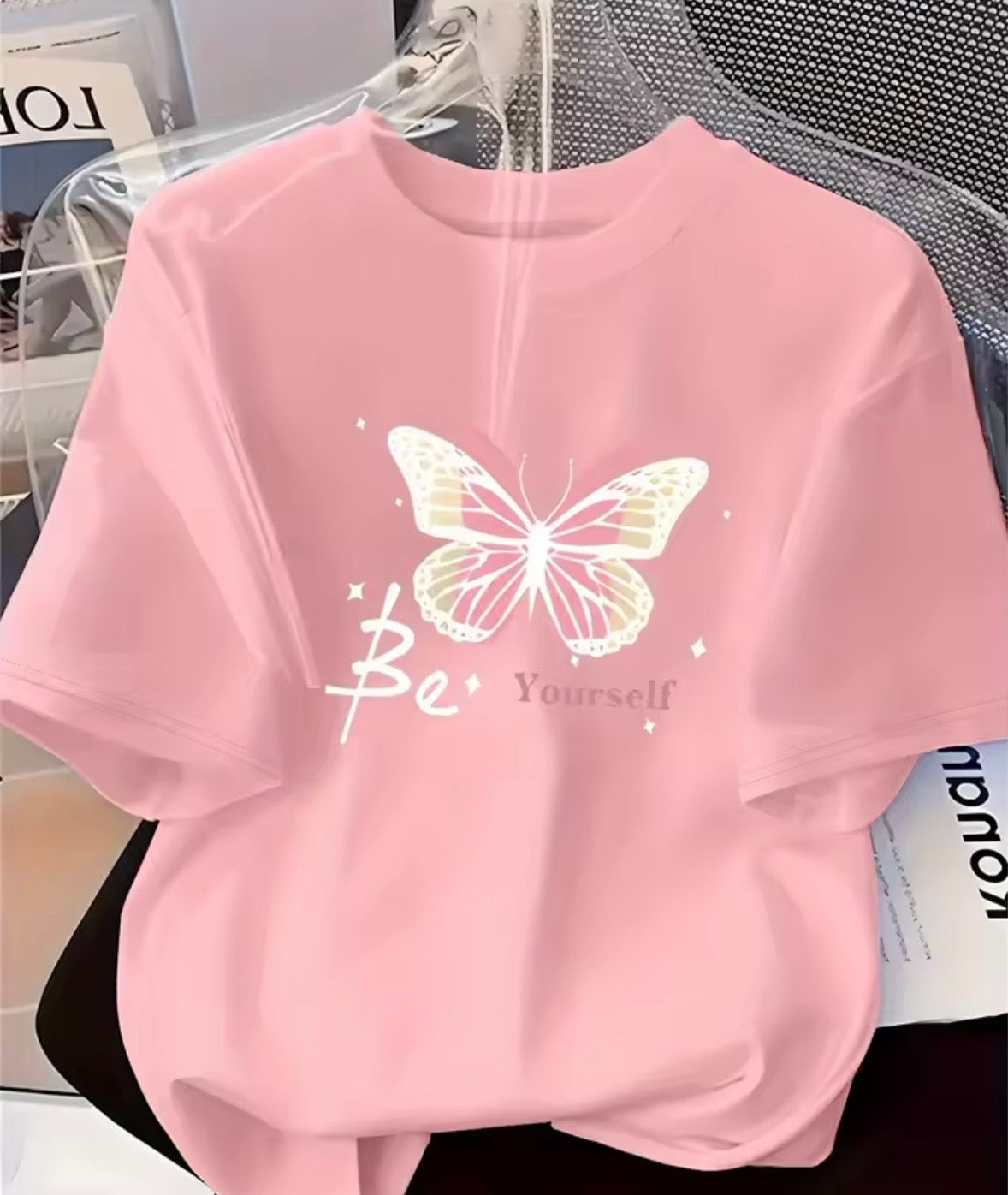 Printed Butterfly Pattern T-Shirt