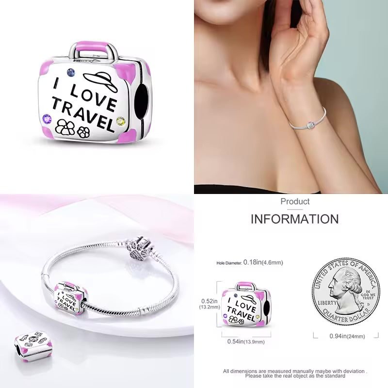 I Love Travel Charm