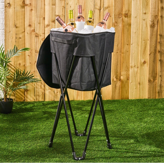 Outdoor Foldable Drinks Cooling Stand - Black