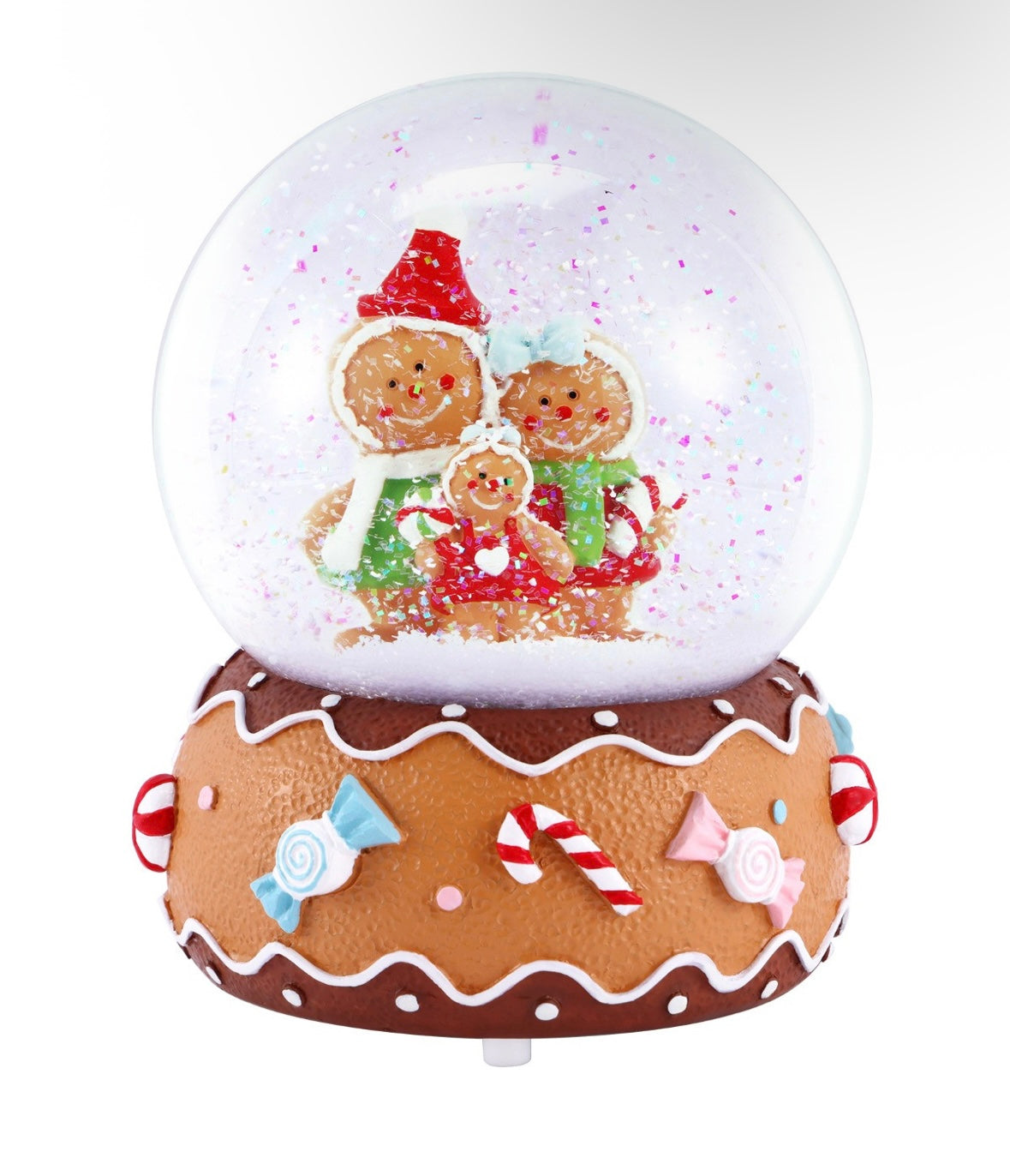 Gingerbread Family Light Up Musical Snow Globe