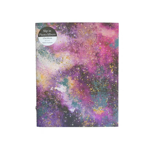 Purple & Gold Marble Print Slip In Photo Album