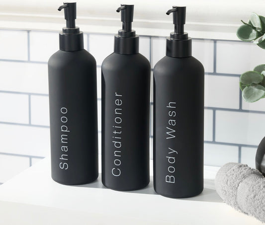 Dispenser Bottles, Black - 3 Pack
