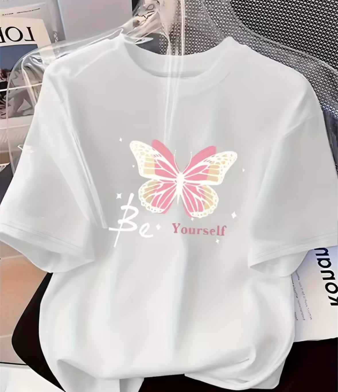 Printed Butterfly Pattern T-Shirt