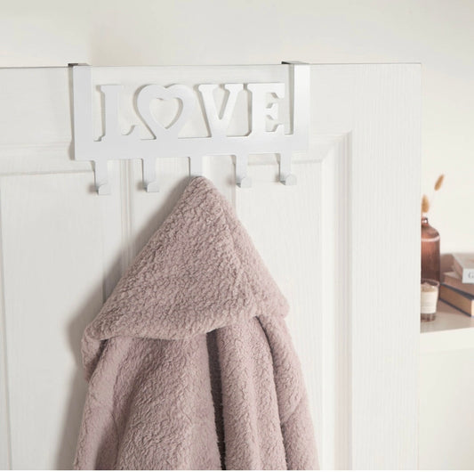Love Metal Over Door Hook - White
