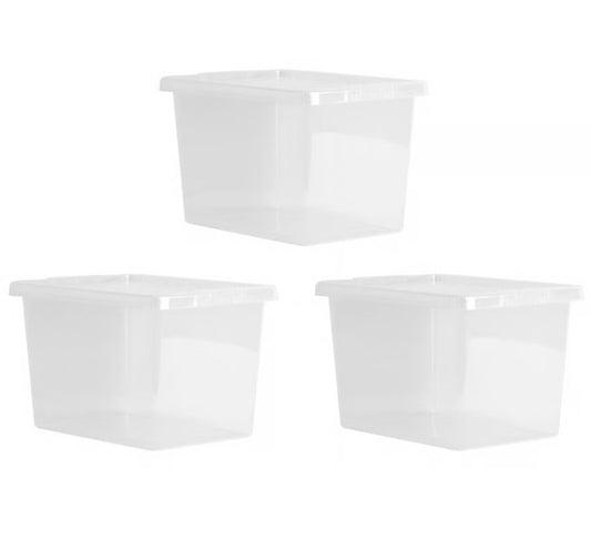 Wham Crystal Storage Box With Lid 20L 3 Pack