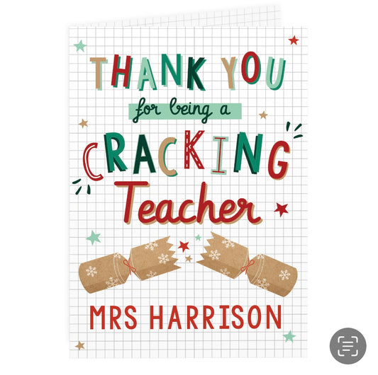 Personalised Cracking Teacher Card