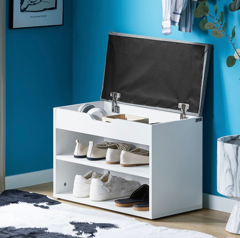 Shoe Rack Shoe Bench Cabinet with Lift Up Bench Top