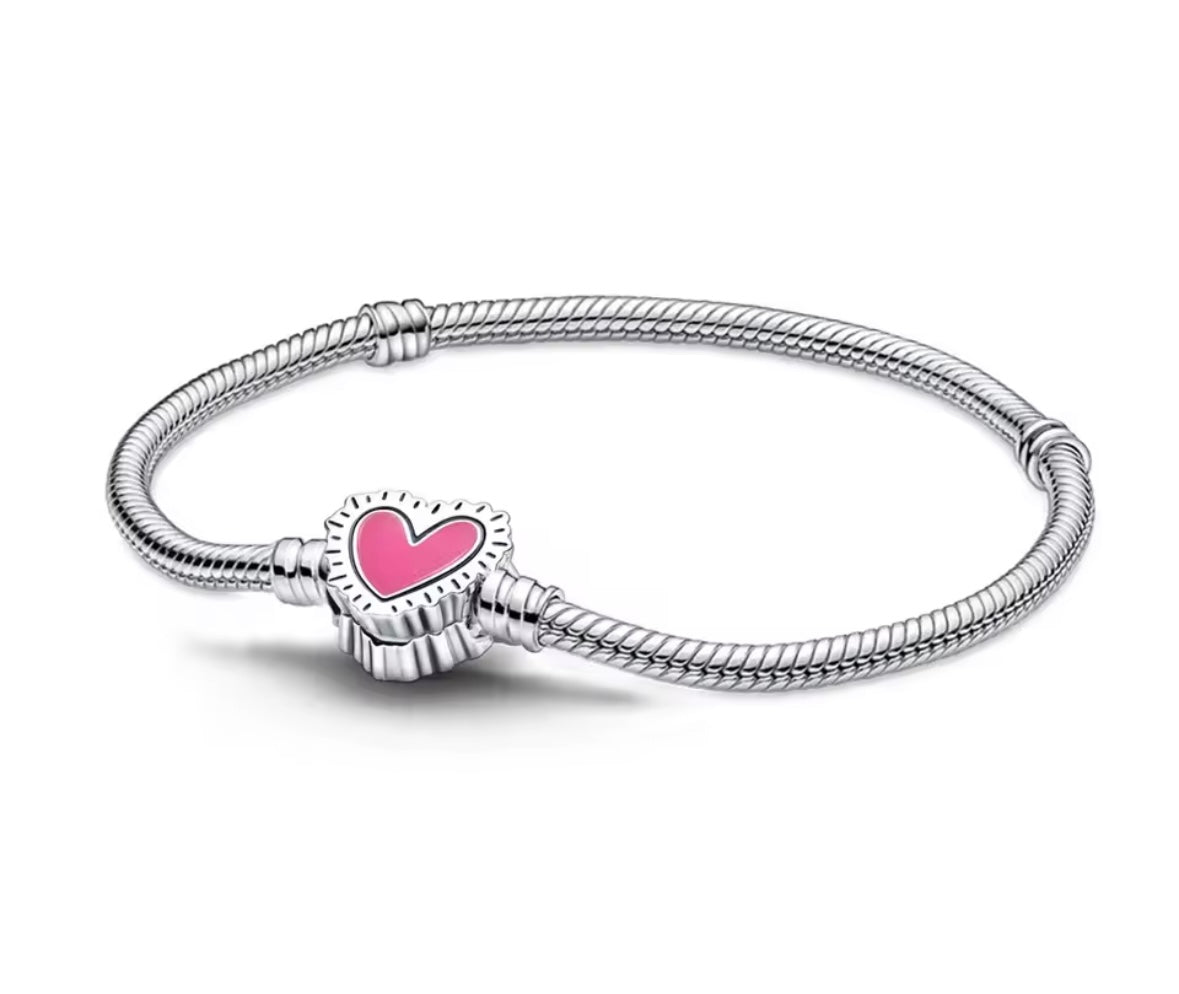 Pink Heart Charm Bracelet