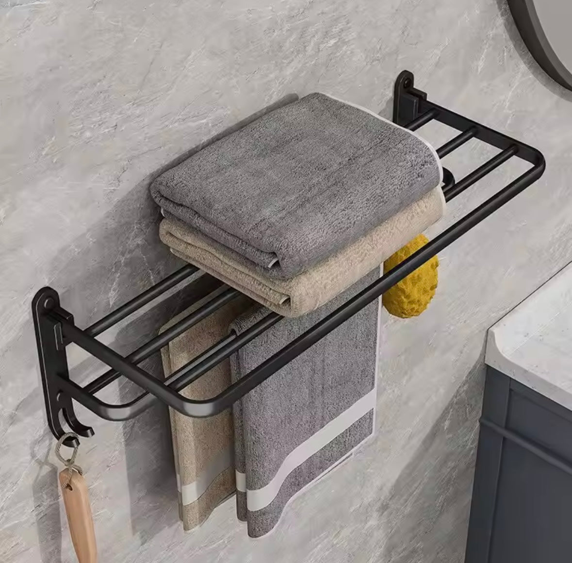 Folding Towel Holder Wall Mount