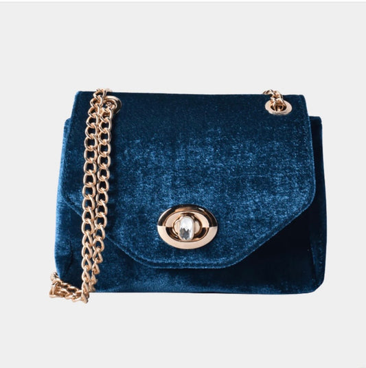 VELOUR TURN LOCK BAG