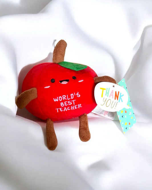WORLDS BEST TEACHER APPLE PLUSH