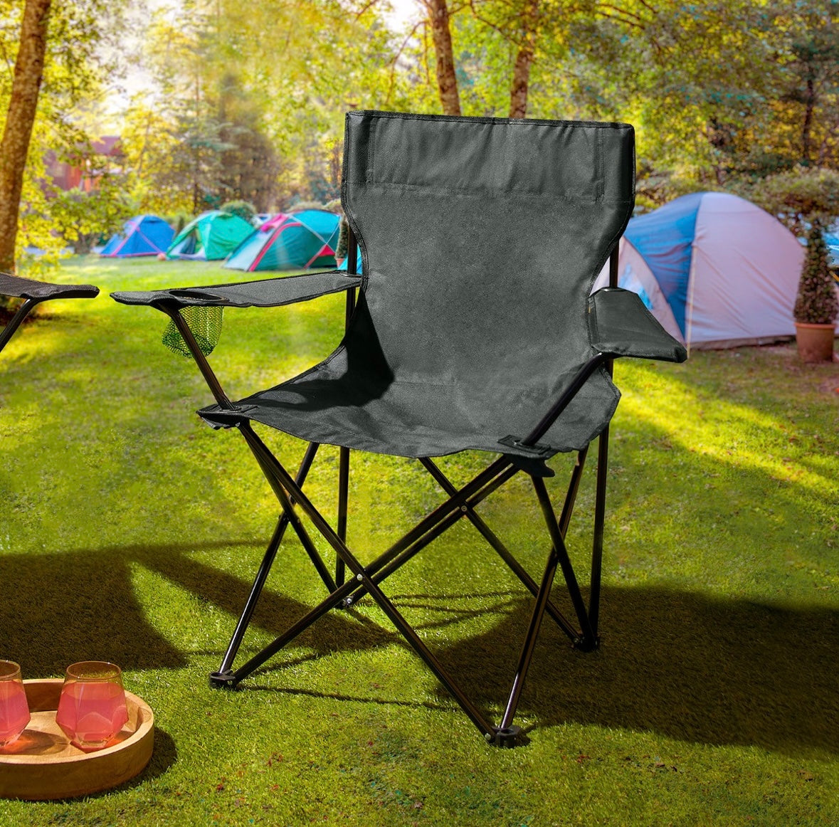 Foldable Camping Chair - Grey