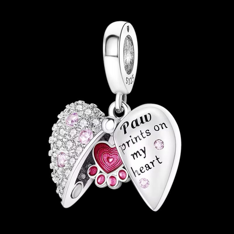 Paw Prints On My Heart Charm