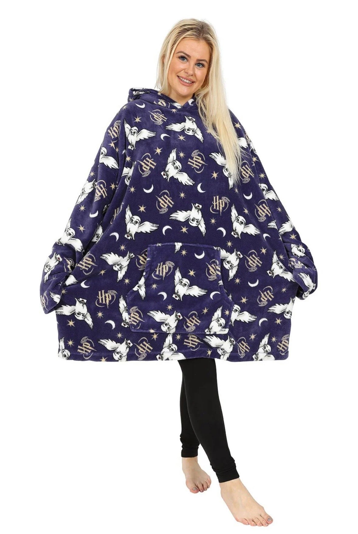 Womens HP Hedwig Purple Oversized Hoodie Blanket One Size