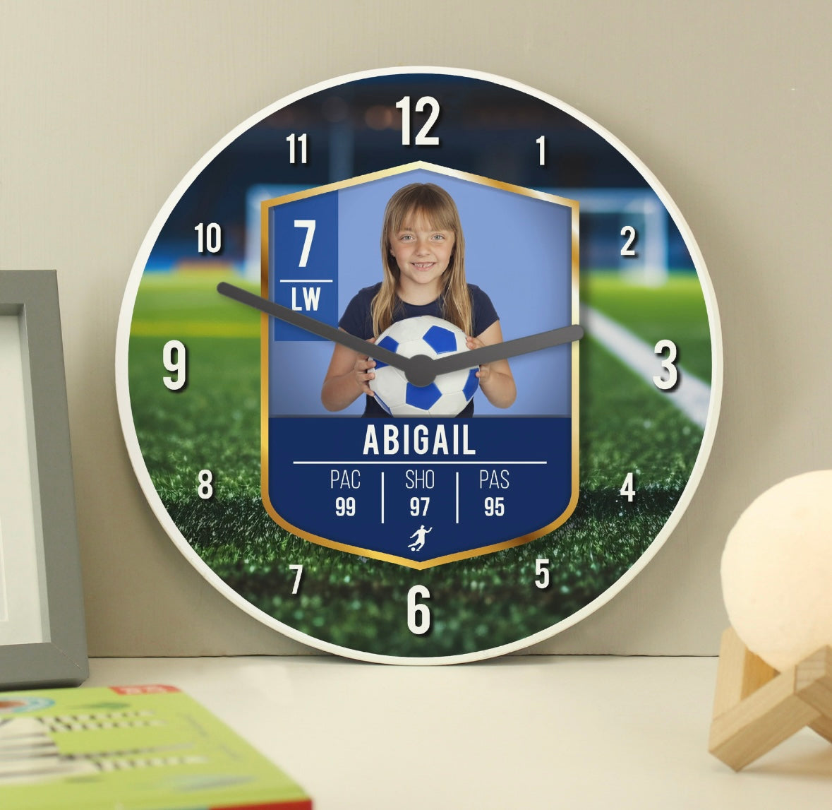 Personalised Football Photo Upload Childrens Clock