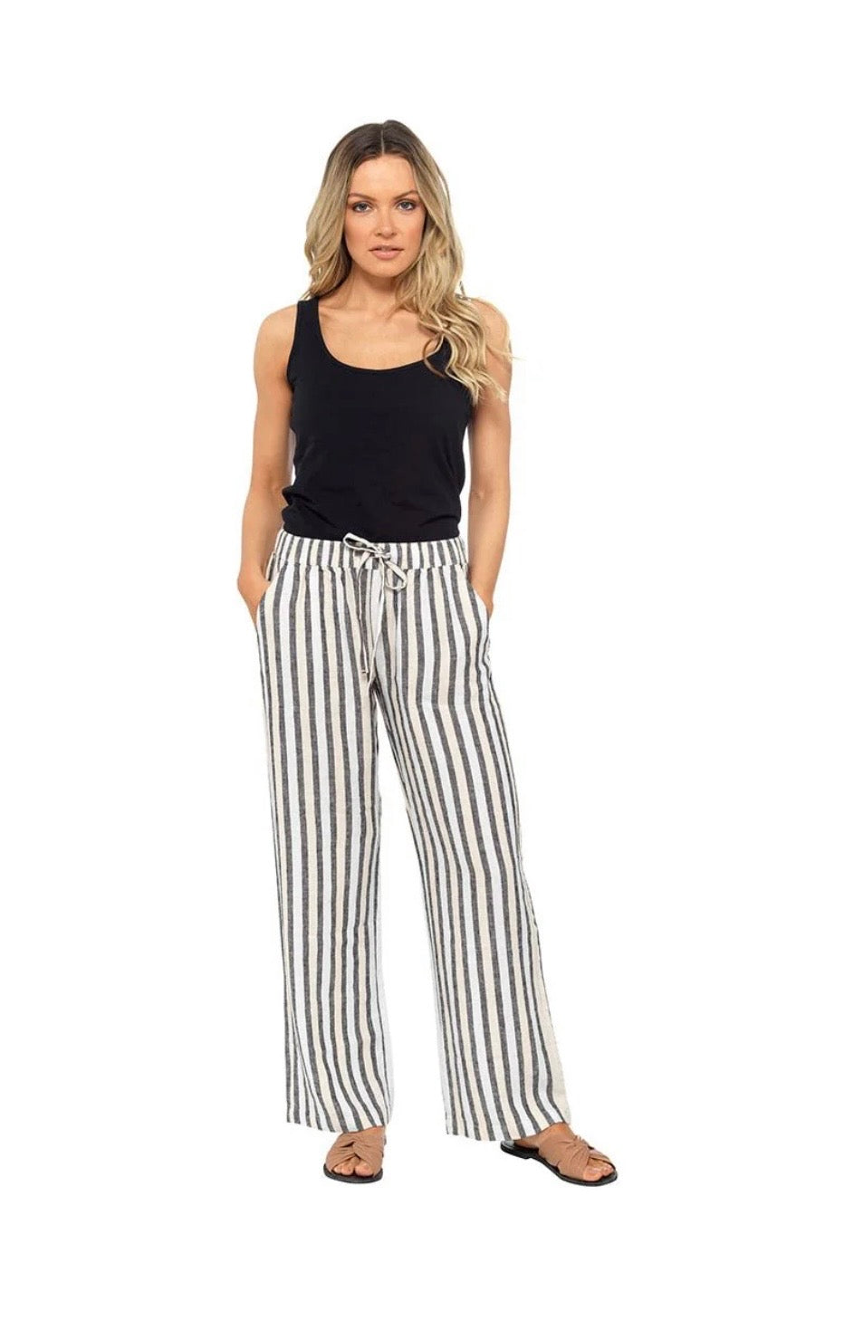 Womens Comfortable Casual Lounge Pants Striped trousers
