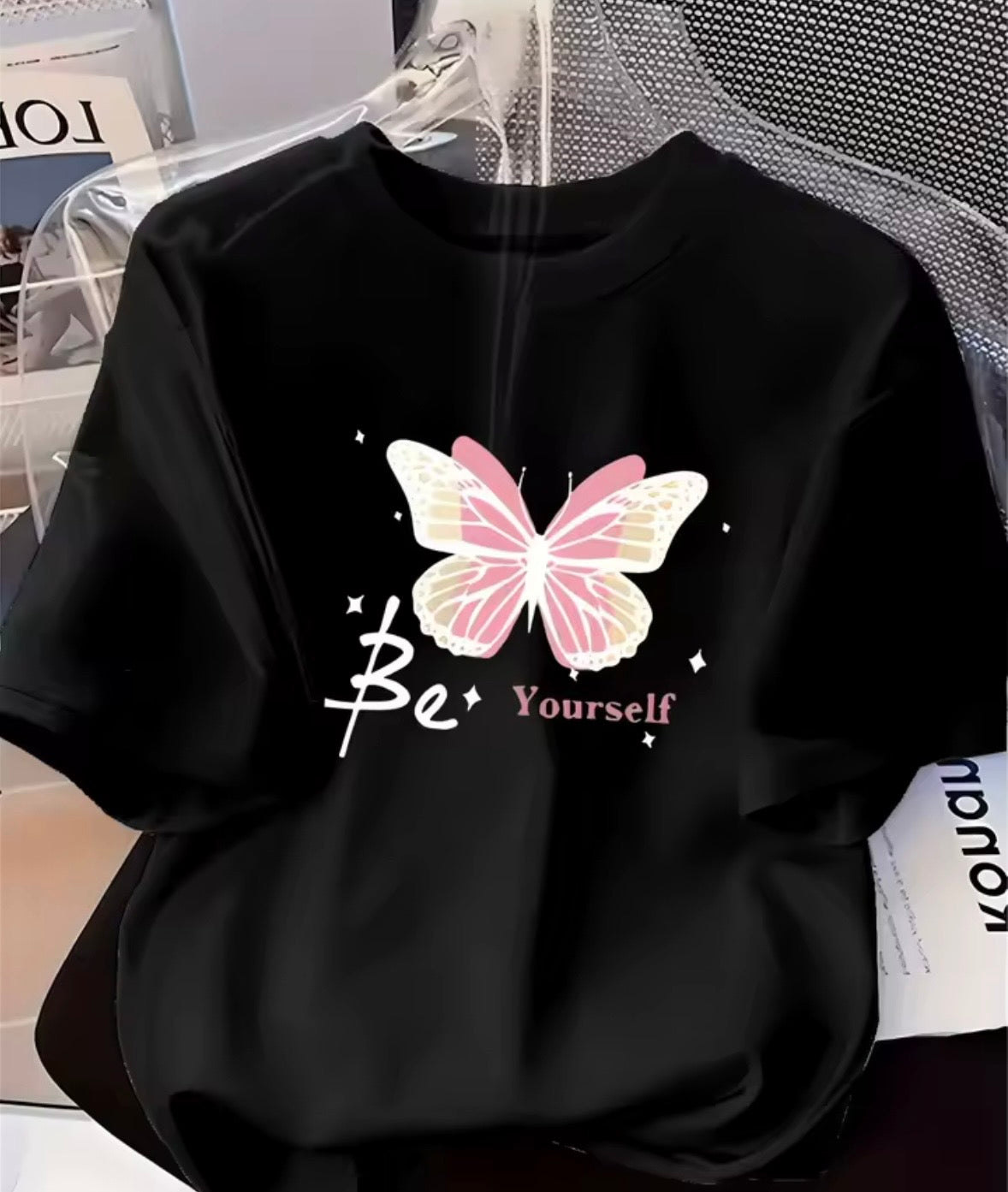 Printed Butterfly Pattern T-Shirt