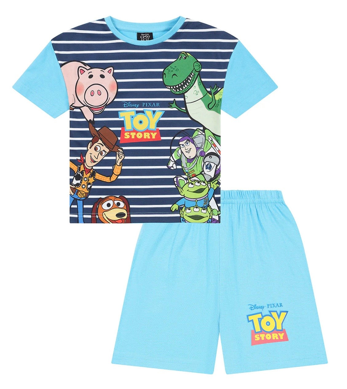 Boys Character Blue Striped Short Pyjamas