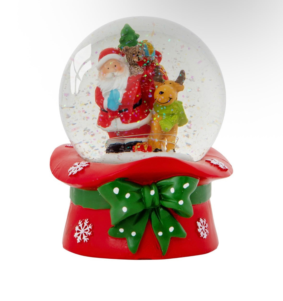 Santa & Rudolph Light Up Musical Snow Globe