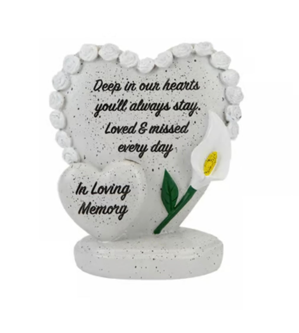 In Loving Memory Of Memorial Double Heart