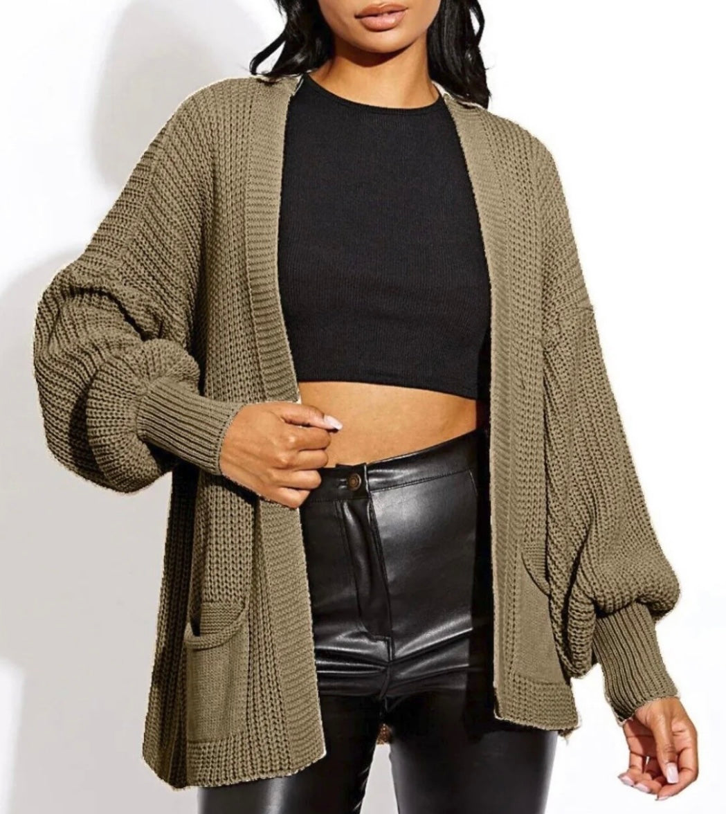 BALLOON SLEEVE CARDIGAN