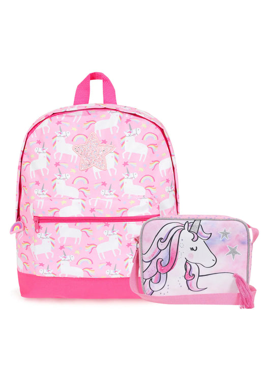 Unicorn Star Pink Two Piece Set Backpack & Lunch Bag