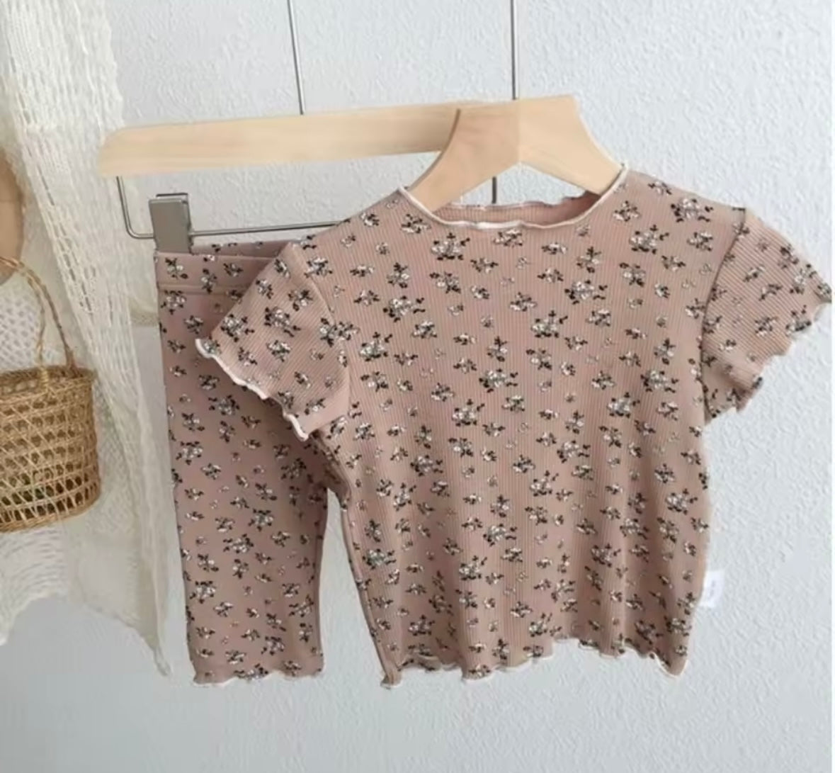 Flower Printed T-shirt 2 Piece Set Kids