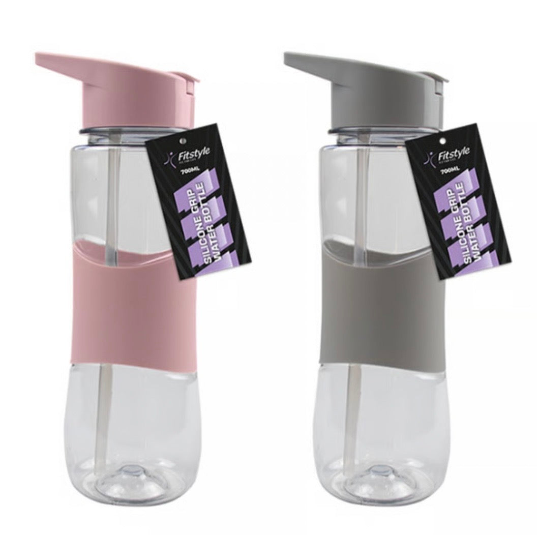 Silicone Grip Water Bottle 700ml Assorted