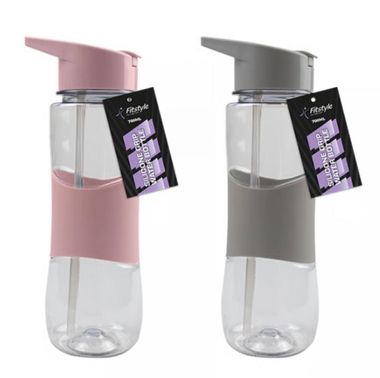 Silicone Grip Water Bottle 700ml Assorted