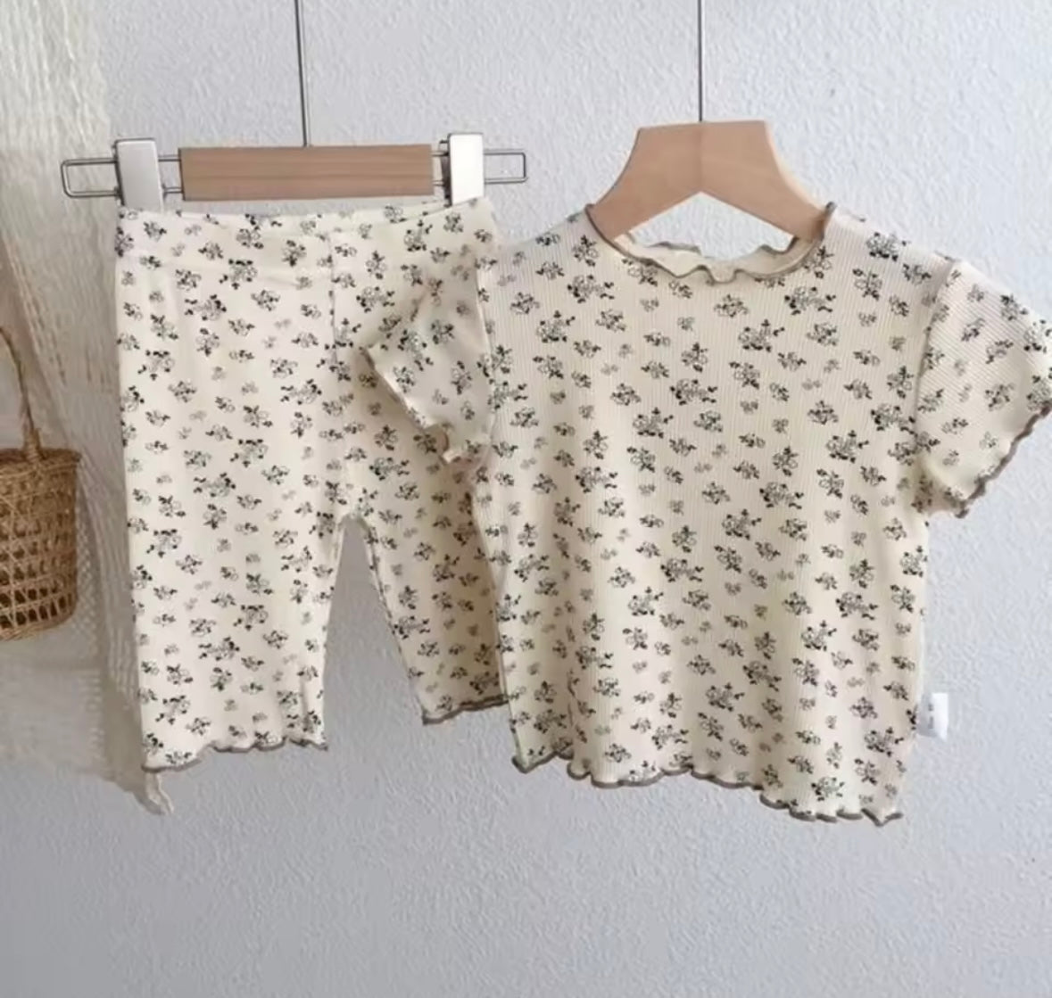Flower Printed T-shirt 2 Piece Set Kids