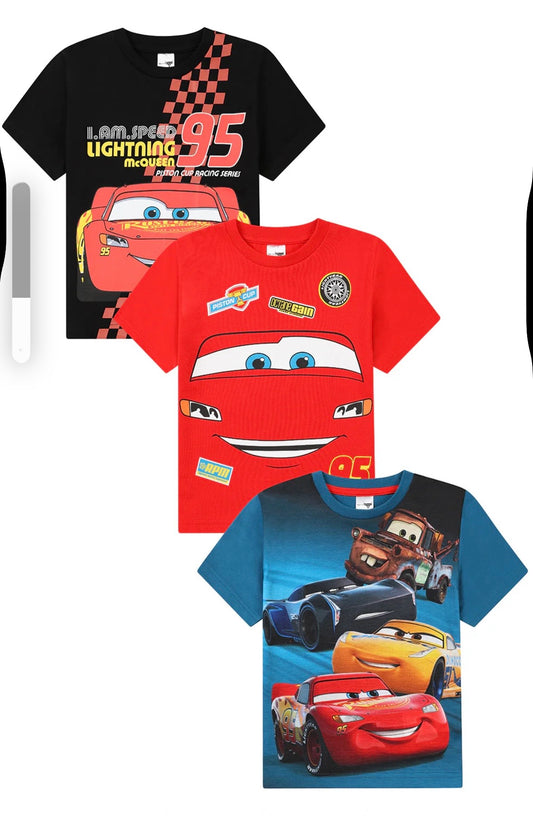 Cars 3 Pack Kids T-Shirts Boys Multipack