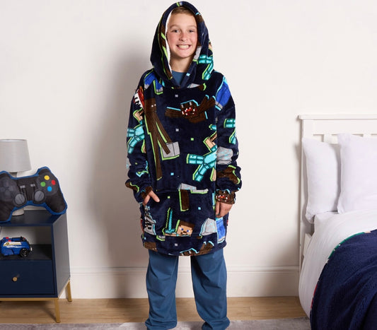 Character Wearable Sherpa Hoodie Blanket - Blue