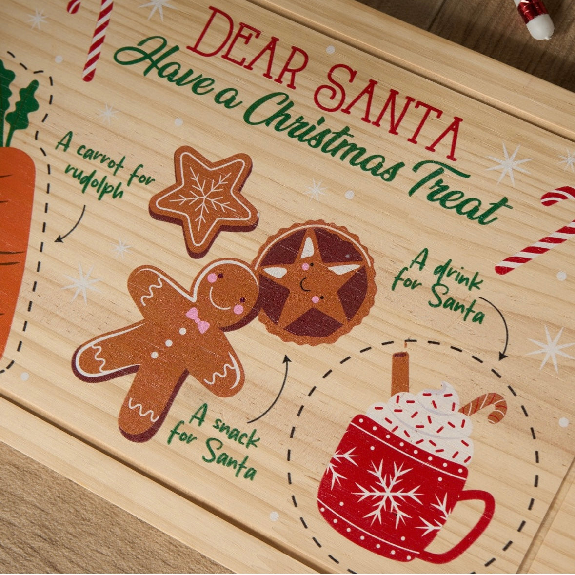 Dear Santa Chopping Board - Natural