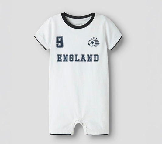 England Team Babygrow Bright White