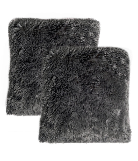 Fluffy Cushion Covers - Charcoal