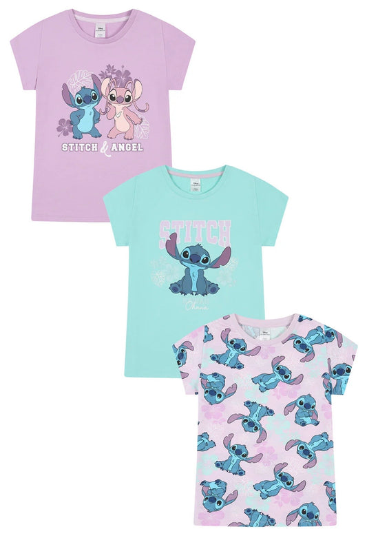Girls 3 Pack T-Shirts Multipack Purple