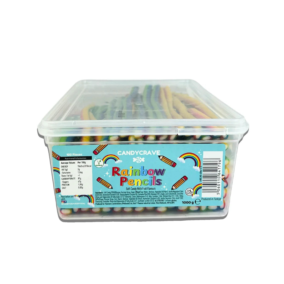 Candycrave Rainbow Pencils Tub 100 Count