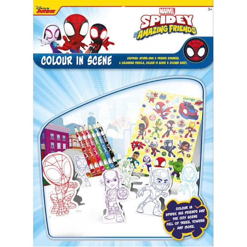 Spidey & Friends Colour In Scene
