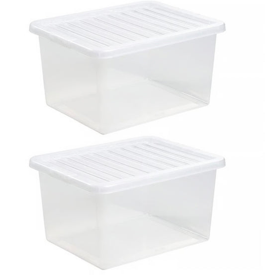 Wham Crystal 37 Litre Storage Box And Lid 2 Pack
