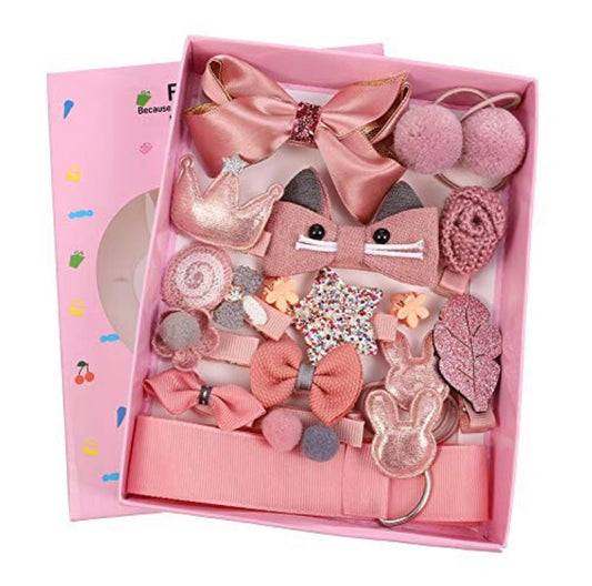 18 Pieces Children Hair Bow Clips Set