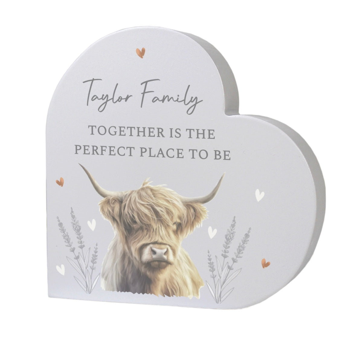 Personalised Highland Wooden Heart Ornament