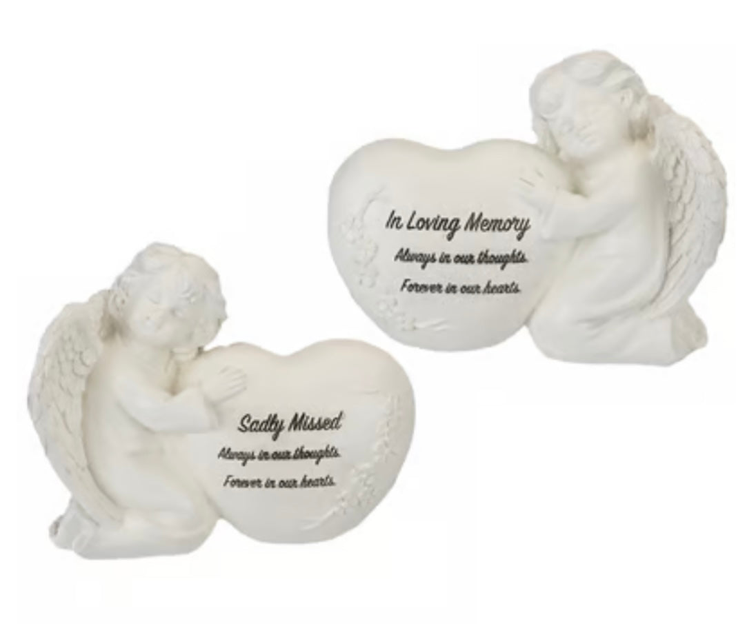 Memorial Cherub With Heart - Assorted
