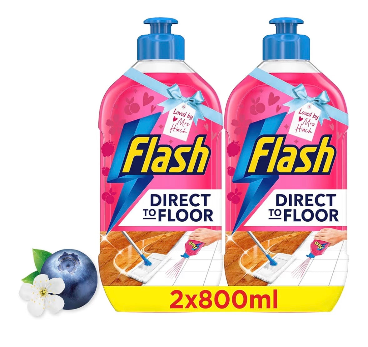Flash Direct To Floor Berry & Cherry Blossom All Purpose Floor Cleaner 2x800ML